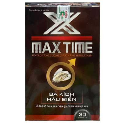 MAX TIME Ba Kích Hàu Biển Hỗ Trợ Tăng Cường Chức Năng Sinh Lý Nam Giới (Hộp 30 Viên)