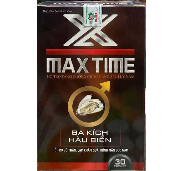 MAX TIME Ba Kích Hàu Biển Hỗ Trợ Tăng Cường Chức Năng Sinh Lý Nam Giới (Hộp 30 Viên)