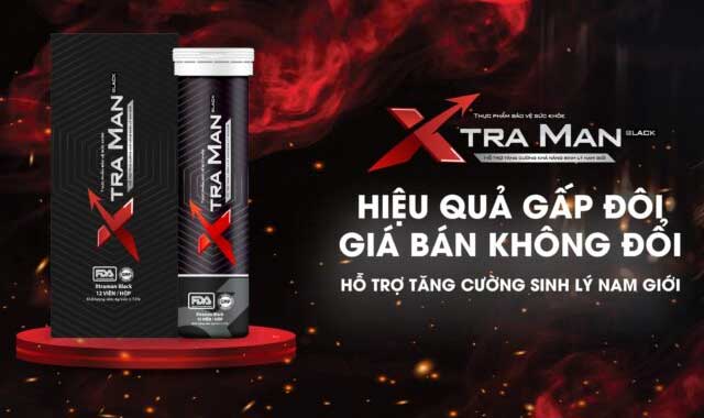 Viên sủi Xtraman Black Hỗ Trợ Sinh Lý Nam Giới (Hộp 12 Viên)