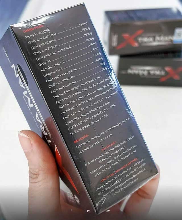 Viên sủi Xtraman Black Hỗ Trợ Sinh Lý Nam Giới (Hộp 12 Viên)