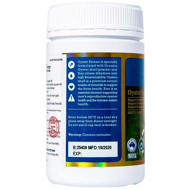 Viên Uống Tinh Chất Hàu Oyster Extract Vitatree Hỗ Trợ Sinh Lý Nam Giới (Hộp 90 Viên)